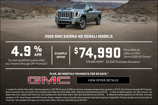 4.9% APR for well-qualified buyers when you finance through GM Financial.1

Plus,

Example offer:...