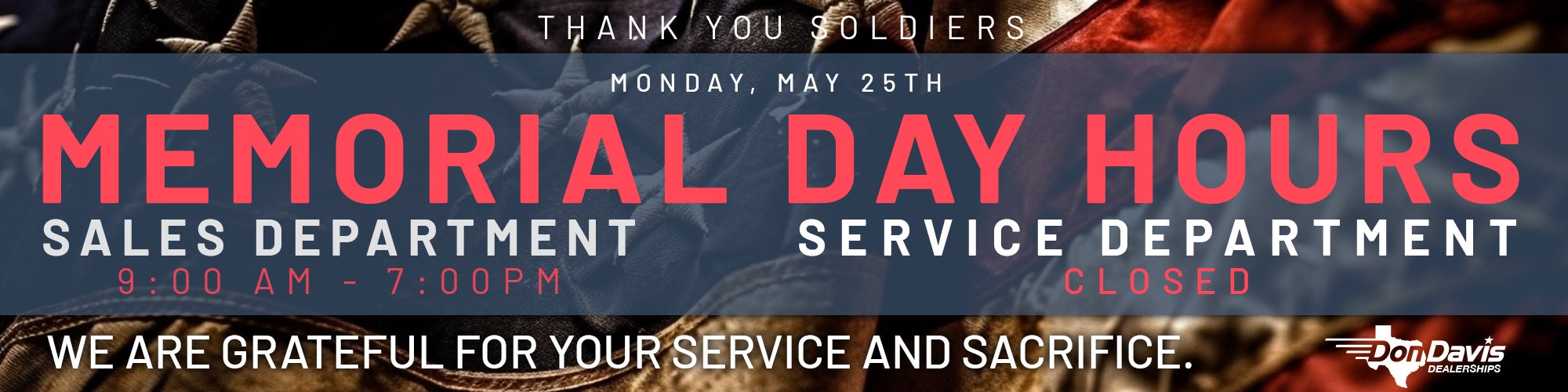 2026 Memorial Day Hours